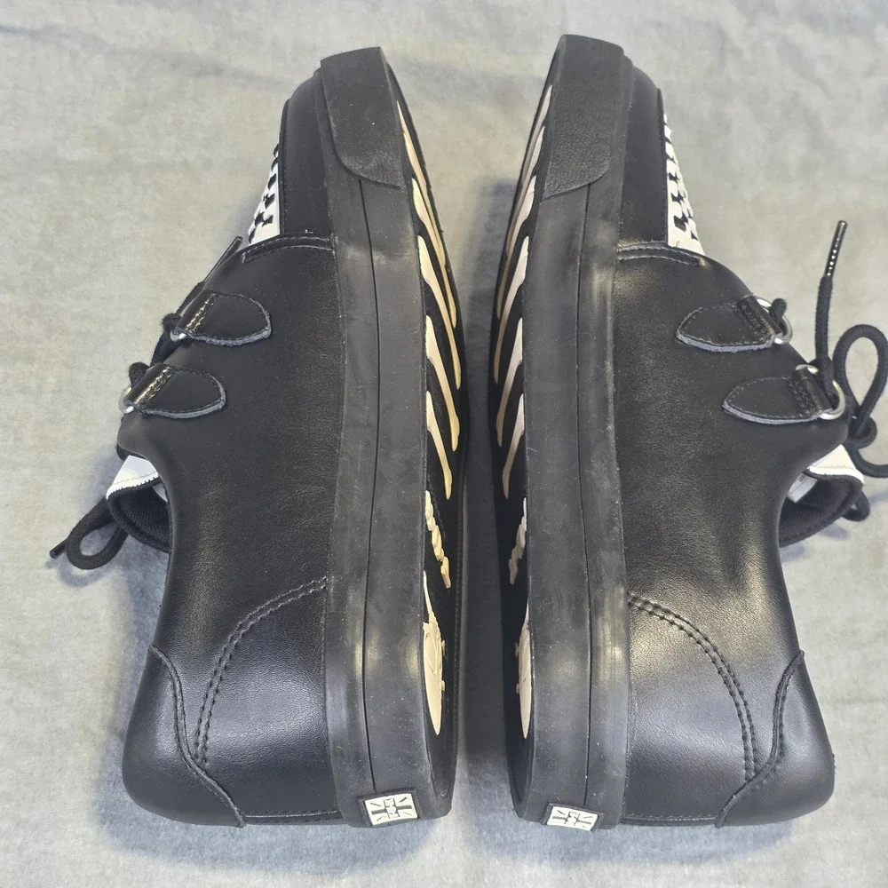 T.U.K. Creepers Black White Checkerboard Woven Leather Goth Punk Shoes Men's 9